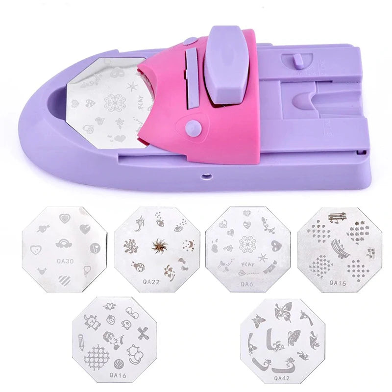 DIY 3D Nail Art Printer Printing Manicure Machine With Metal Stamp Stamper Nail Tool Nail Printing Machine Nail Art Tool