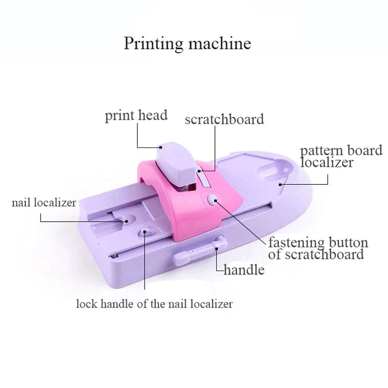 DIY 3D Nail Art Printer Printing Manicure Machine With Metal Stamp Stamper Nail Tool Nail Printing Machine Nail Art Tool